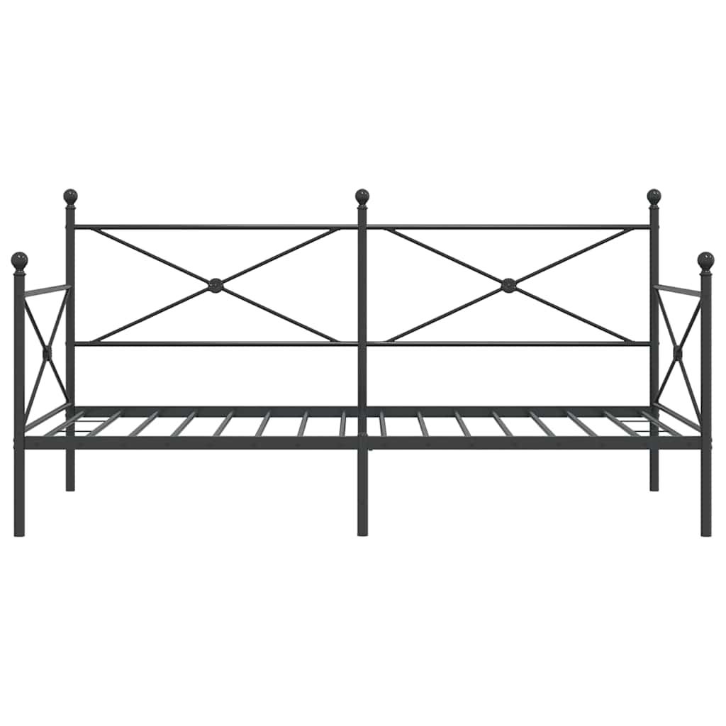vidaXL Pat de zi fără saltea Negru 100x190 cm Oțel