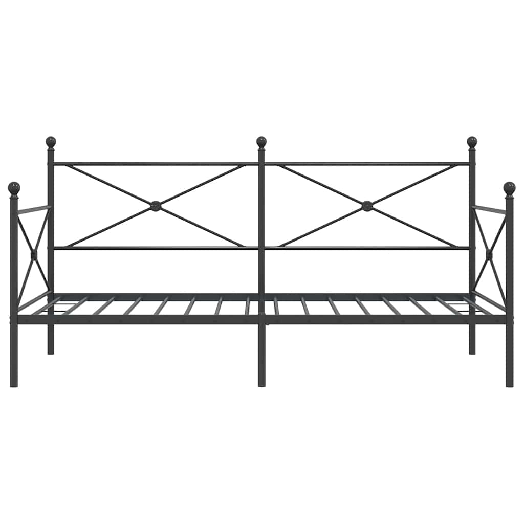 vidaXL Pat de zi fără saltea Negru 100x200 cm Oțel vidaXL Pat de zi fără saltea Negru 100x200 cm Oțel