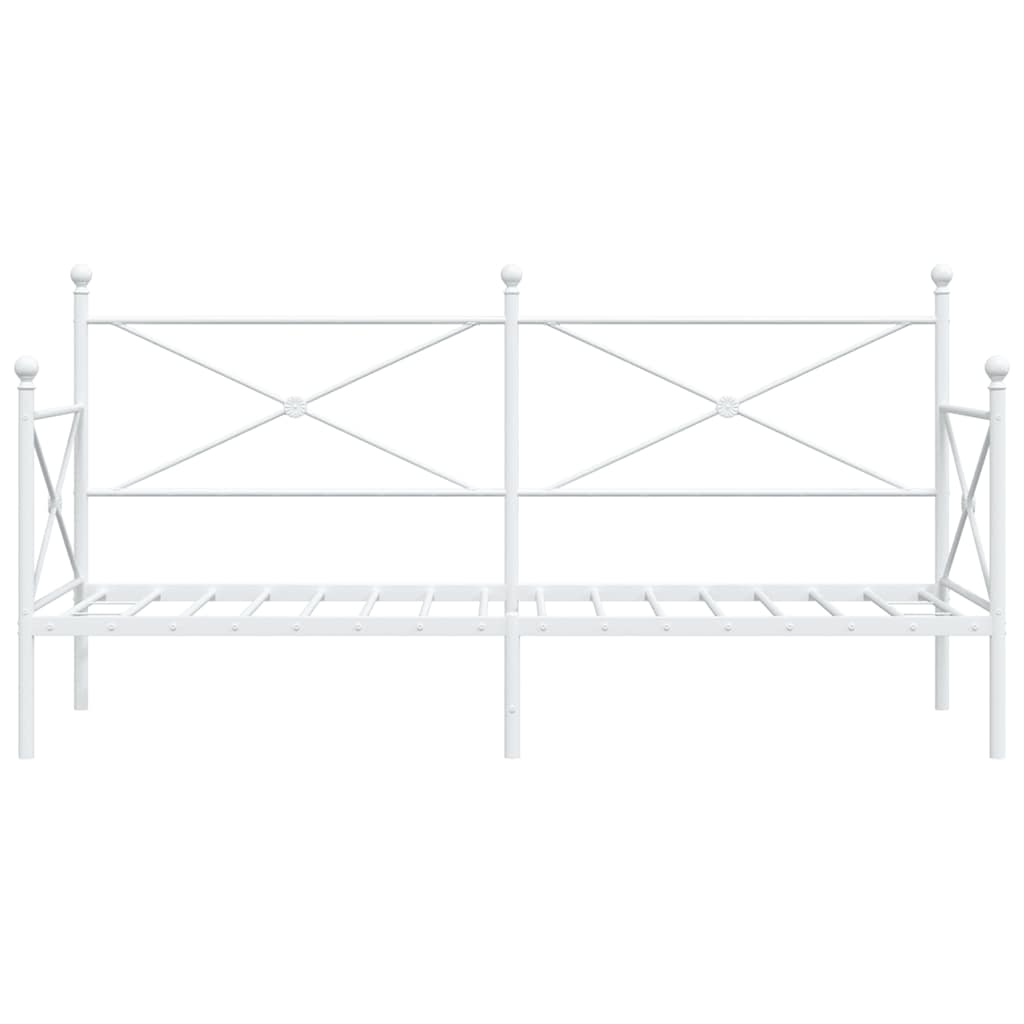 vidaXL Pat de zi fără saltea Alb 90x190 cm Oțel vidaXL Pat de zi fără saltea Alb 90x190 cm Oțel