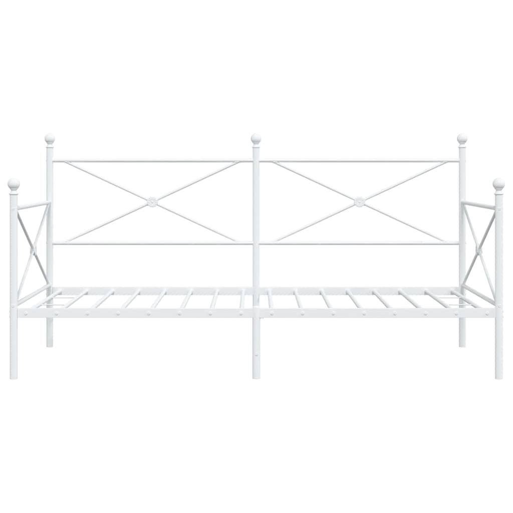vidaXL Pat de zi fără saltea alb 100x190 cm oțel