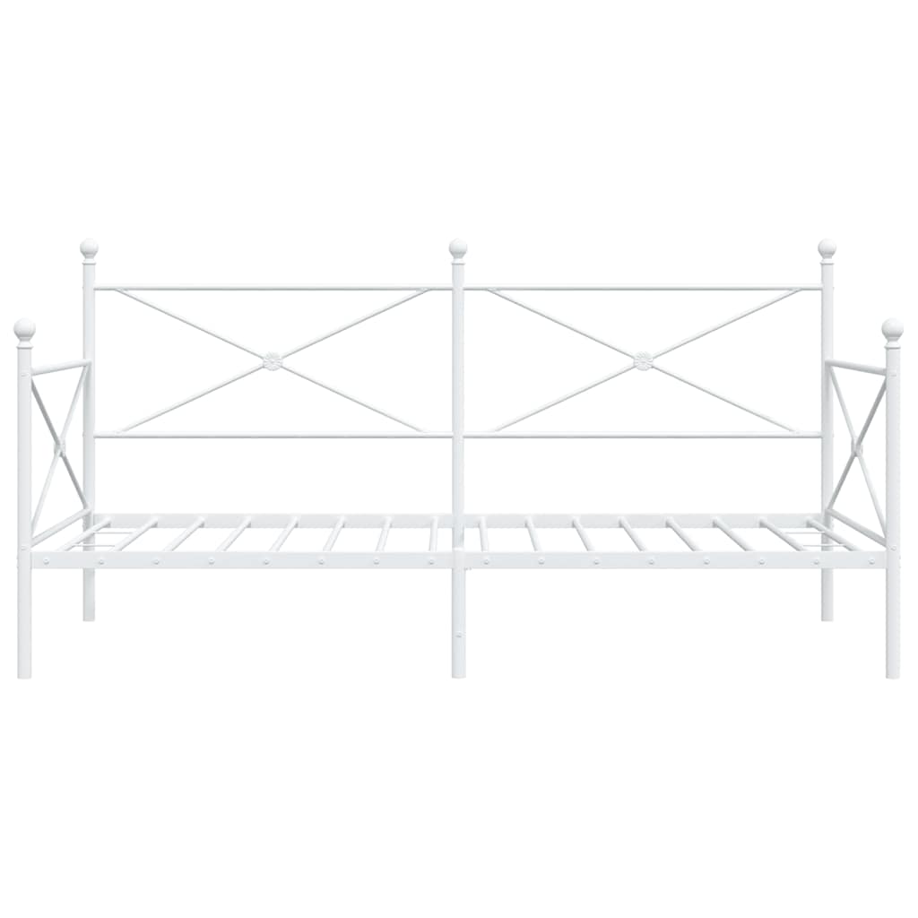 vidaXL Pat de zi fără saltea alb 100x200 cm oțel