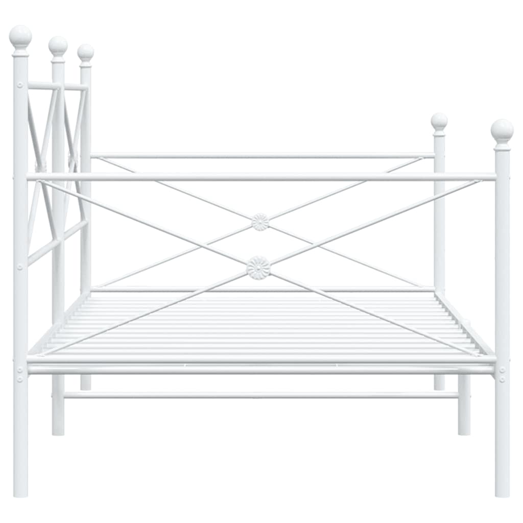 vidaXL Pat de zi fără saltea alb 100x200 cm oțel