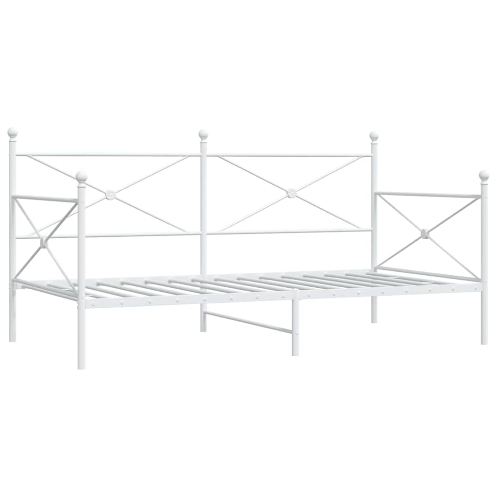 vidaXL Pat de zi fără saltea Alb 107x203 cm Oțel