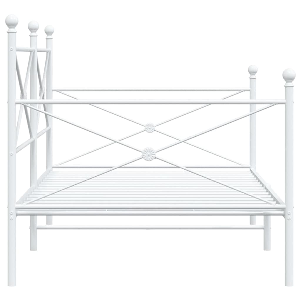vidaXL Pat de zi fără saltea Alb 107x203 cm Oțel