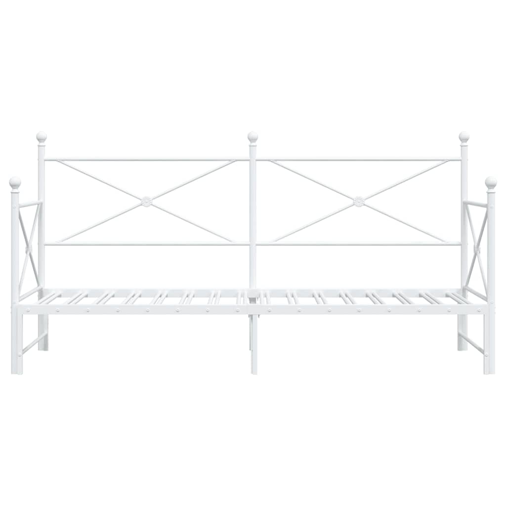 vidaXL Pat de zi cu șuviț fără saltea Alb 90x190 cm Oțel