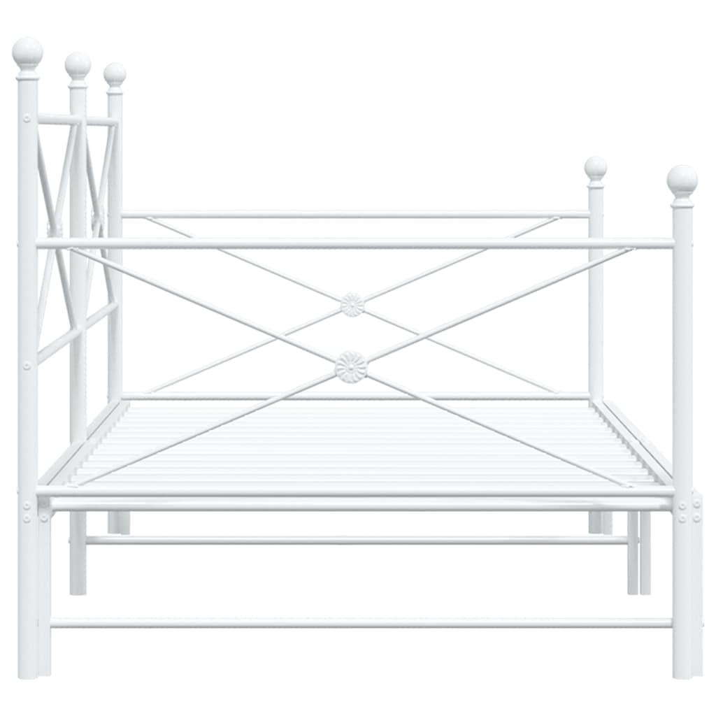 vidaXL Pat de zi cu șaia fără saltea Alb 107x203 cm Oțel
