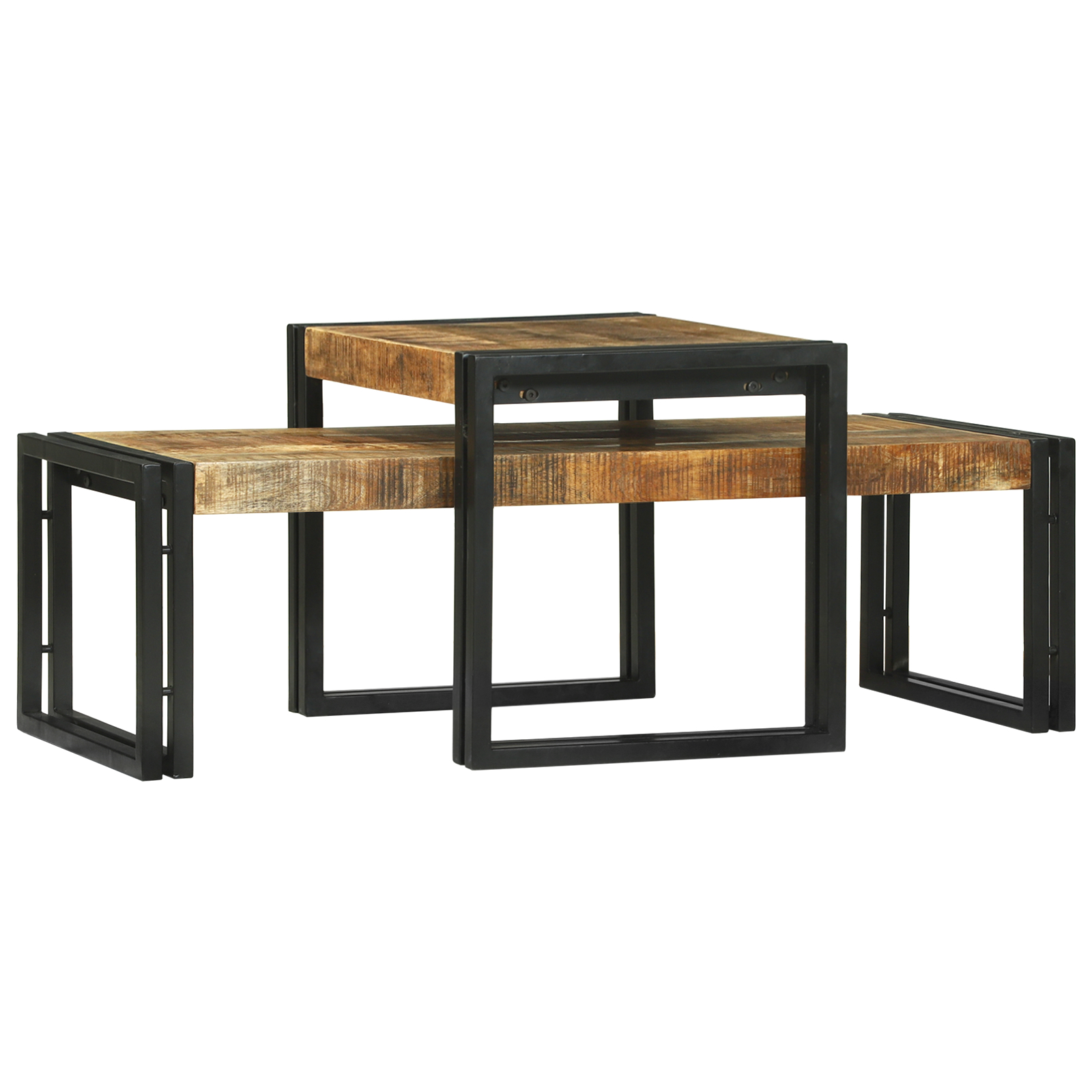 vidaXL Masă de cafea 2 pcs Maro 48 x 40 x 40 cm Lemn masiv de mango vidaXL Masă de cafea 2 pcs Maro 48 x 40 x 40 cm Lemn masiv de mango