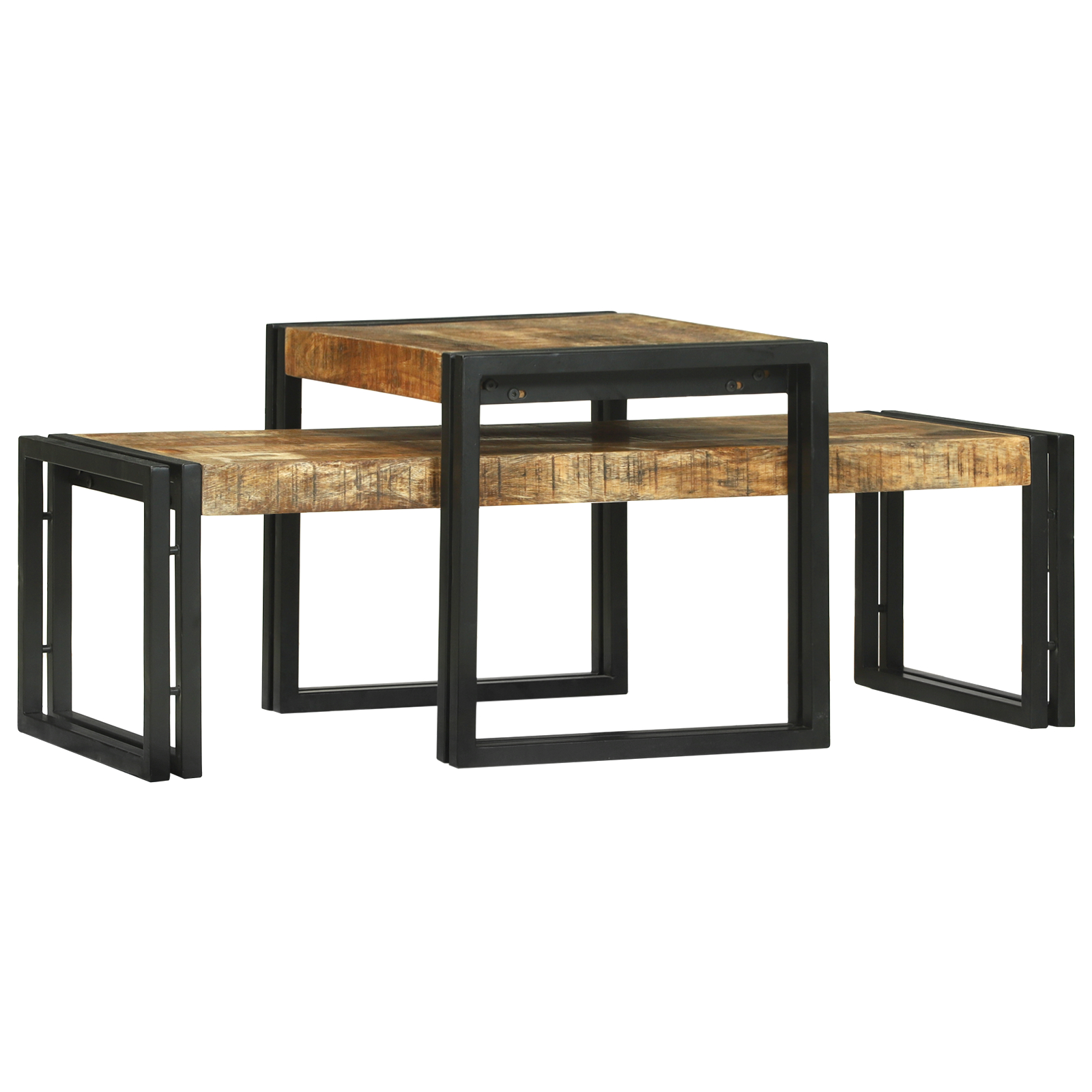 vidaXL Masă de cafea 2 pcs Maro 48 x 40 x 40 cm Lemn masiv de mango vidaXL Masă de cafea 2 pcs Maro 48 x 40 x 40 cm Lemn masiv de mango