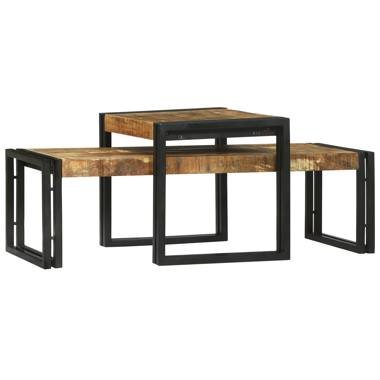 vidaXL Masă de cafea 2 pcs Maro 48 x 40 x 40 cm Lemn masiv de mango vidaXL Masă de cafea 2 pcs Maro 48 x 40 x 40 cm Lemn masiv de mango
