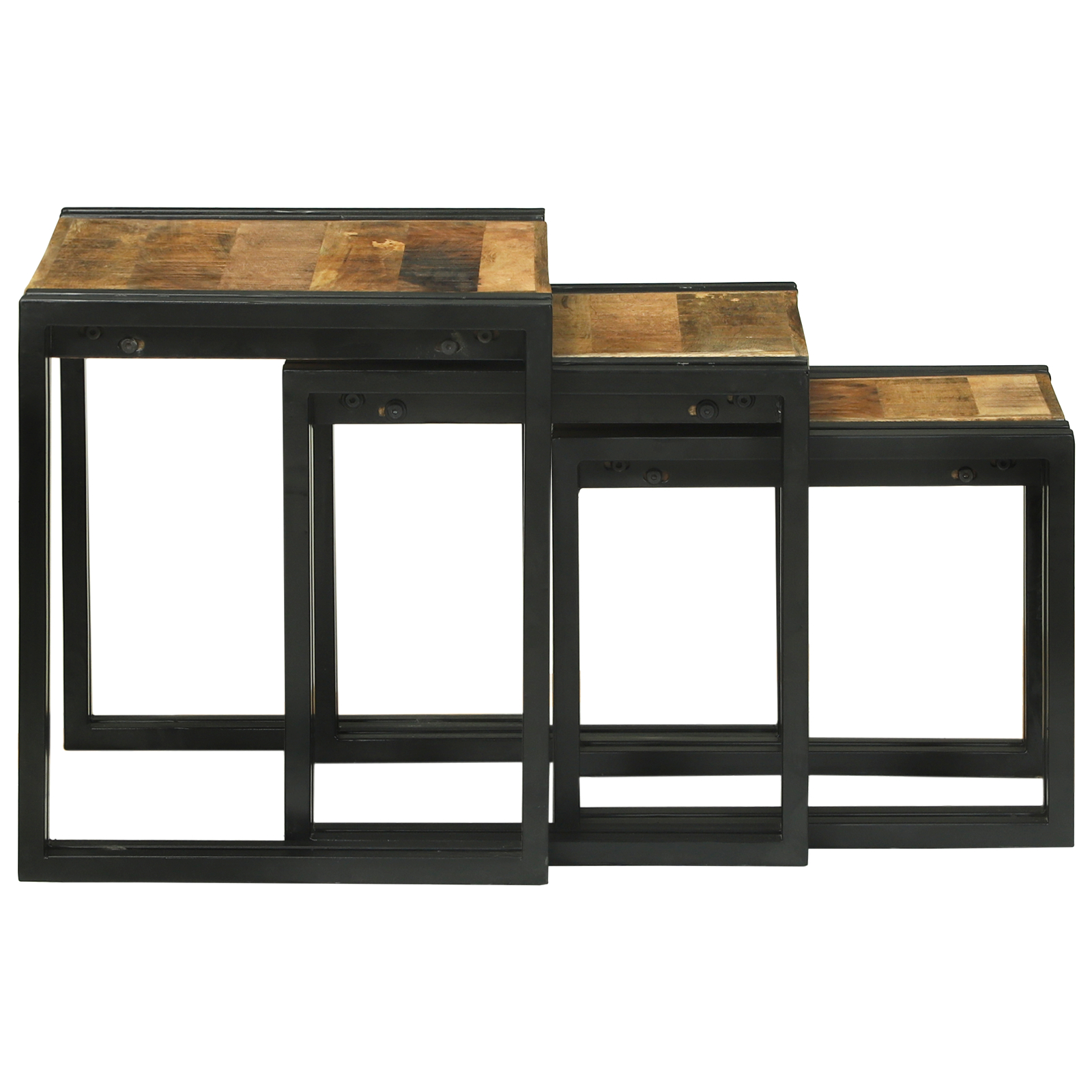 vidaXL Set de mese nesting - 3 piese din lemn masiv de mango
