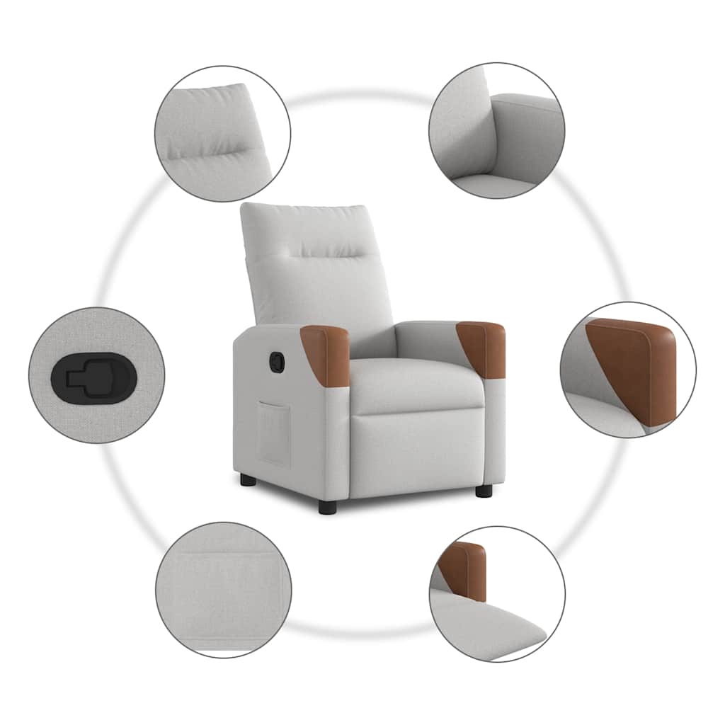vidaXL Scaun extensibil din stofă gri nor