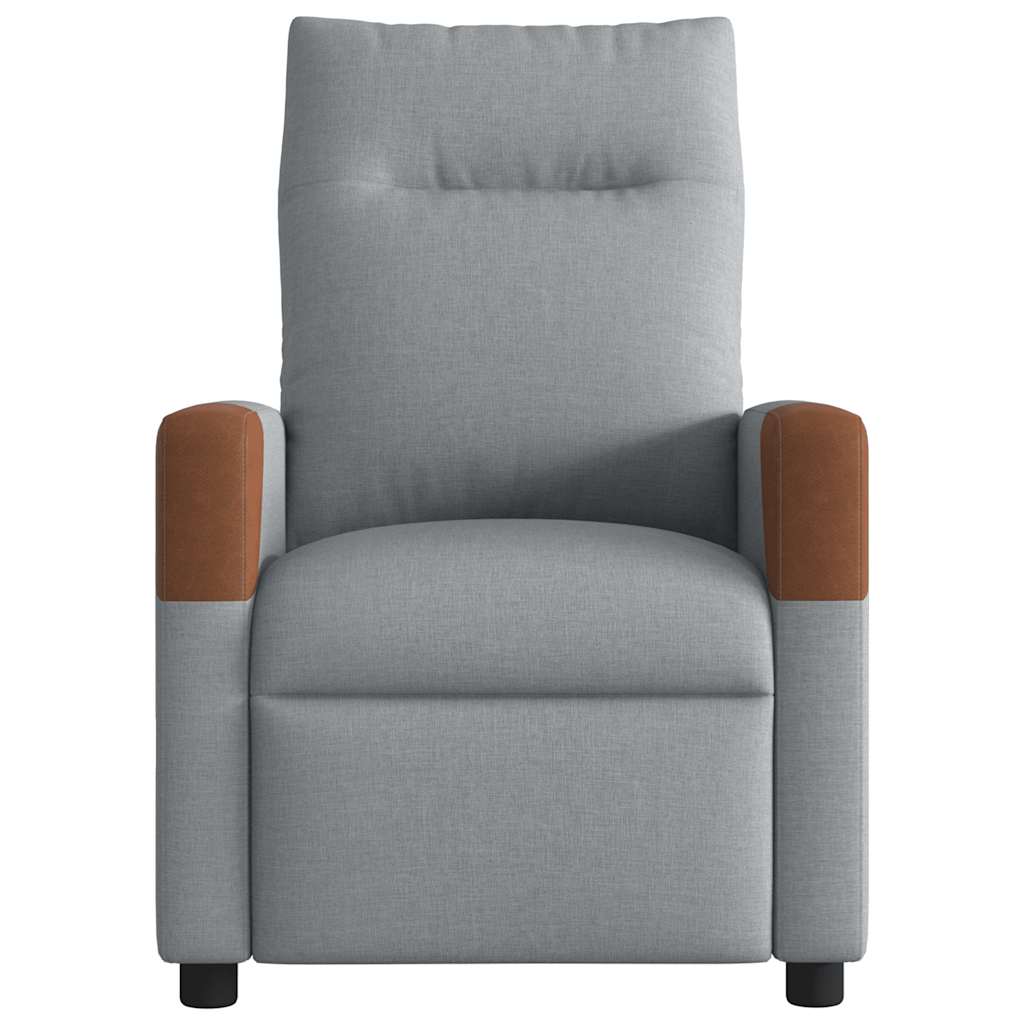 vidaXL Fotoliu rabatabil, gri deschis, material textil