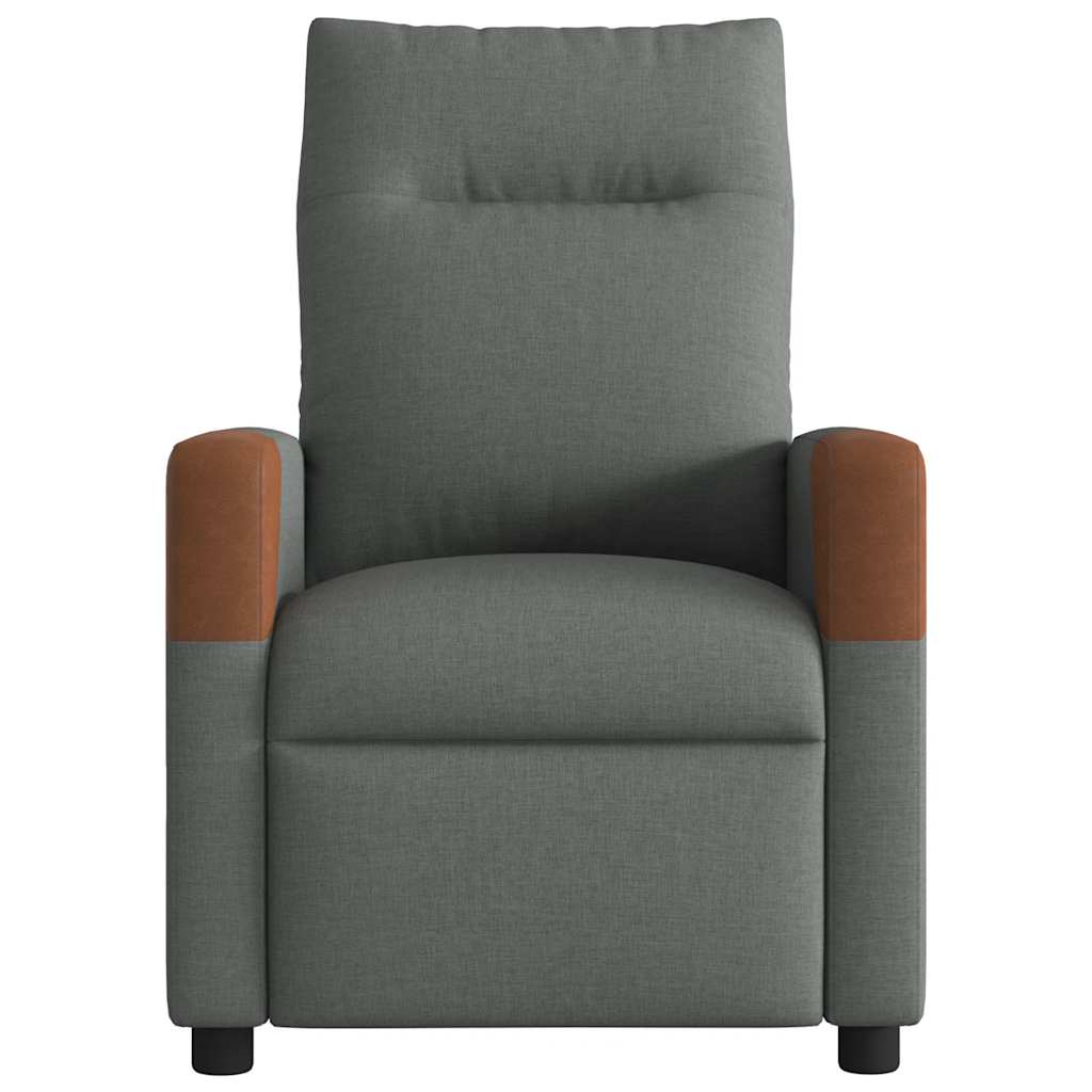 vidaXL Fotoliu rabatabil, gri închis, material textil