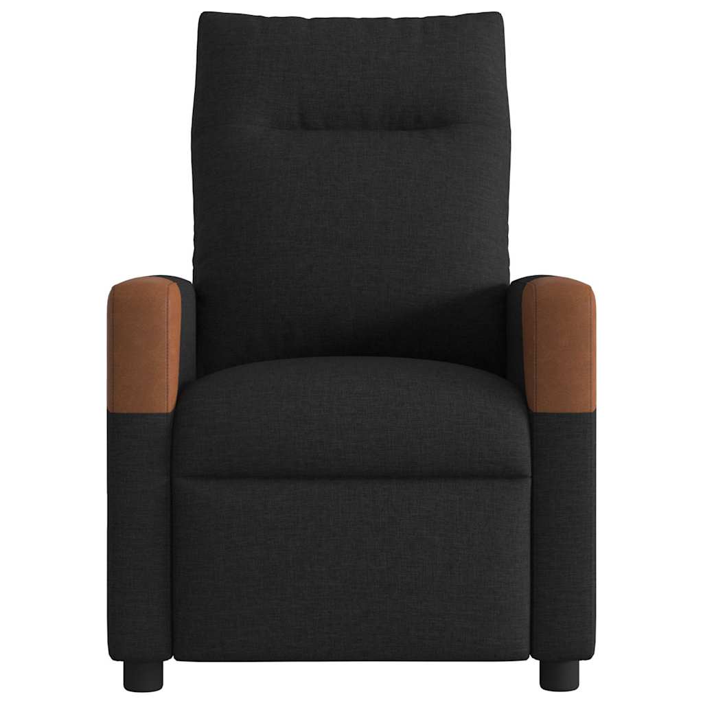 vidaXL Fotoliu rabatabil, negru, material textil vidaXL Fotoliu rabatabil, negru, material textil