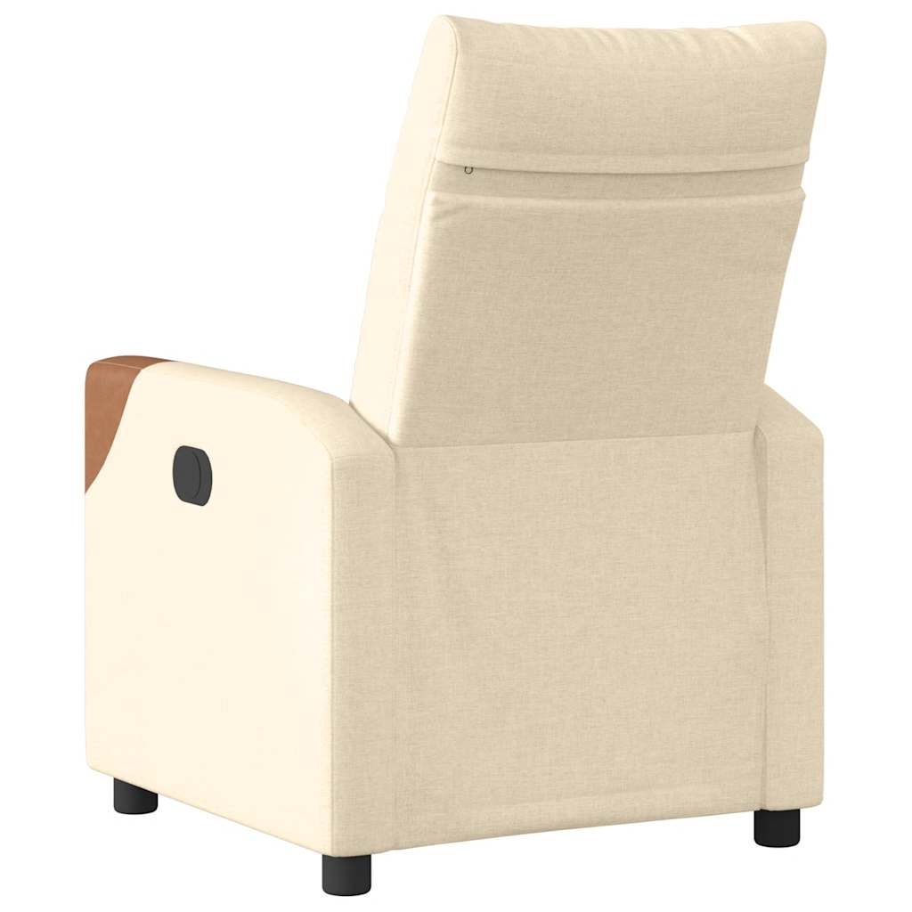 vidaXL Fotoliu rabatabil, crem, material textil