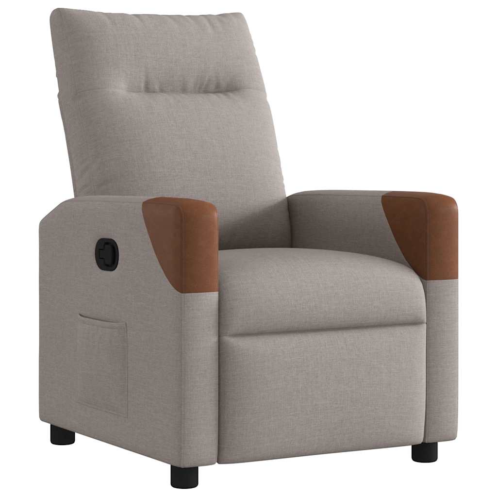 vidaXL Fotoliu rabatabil, gri taupe, material textil