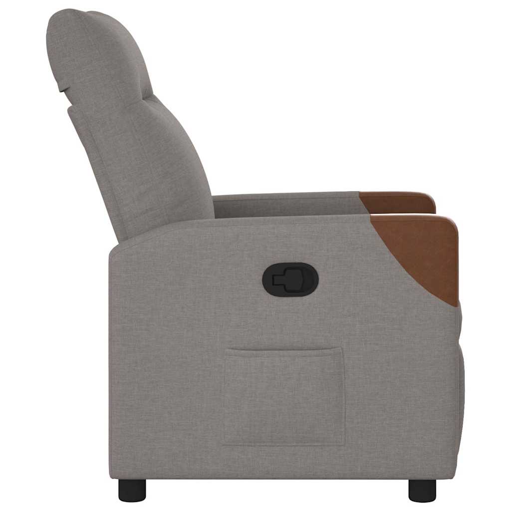 vidaXL Fotoliu rabatabil, gri taupe, material textil