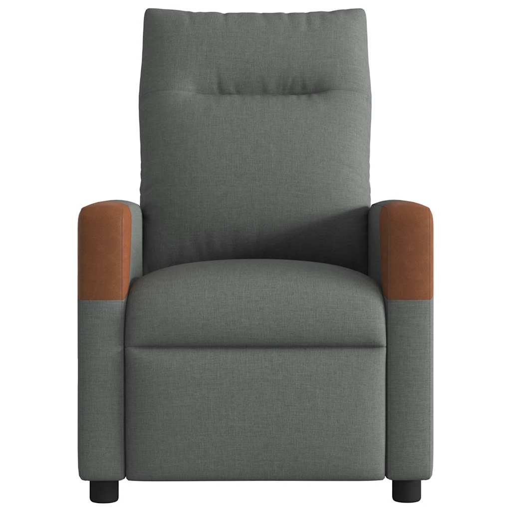 vidaXL Fotoliu de masaj rabatabil, gri închis, material textil