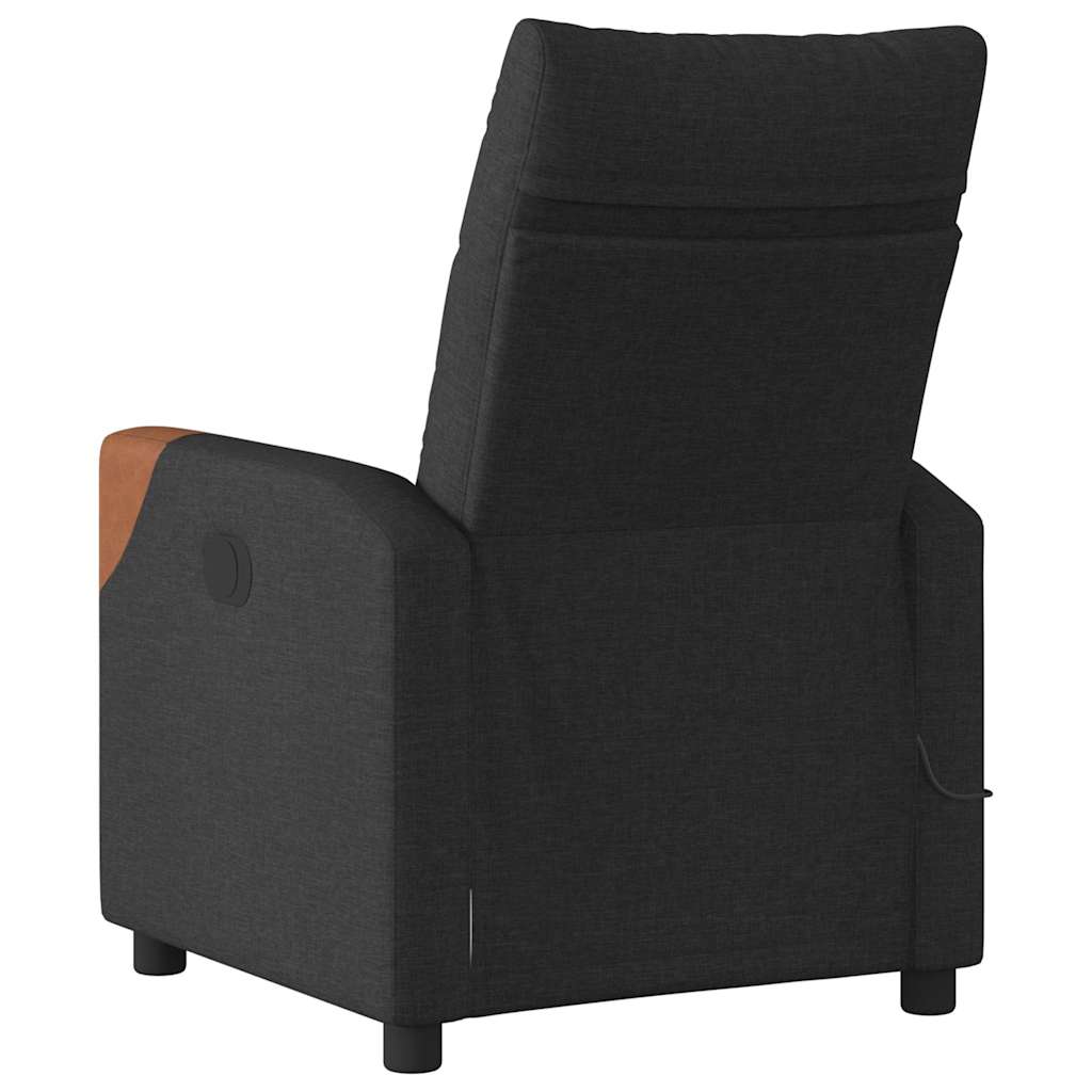 vidaXL Fotoliu de masaj rabatabil, negru, material textil
