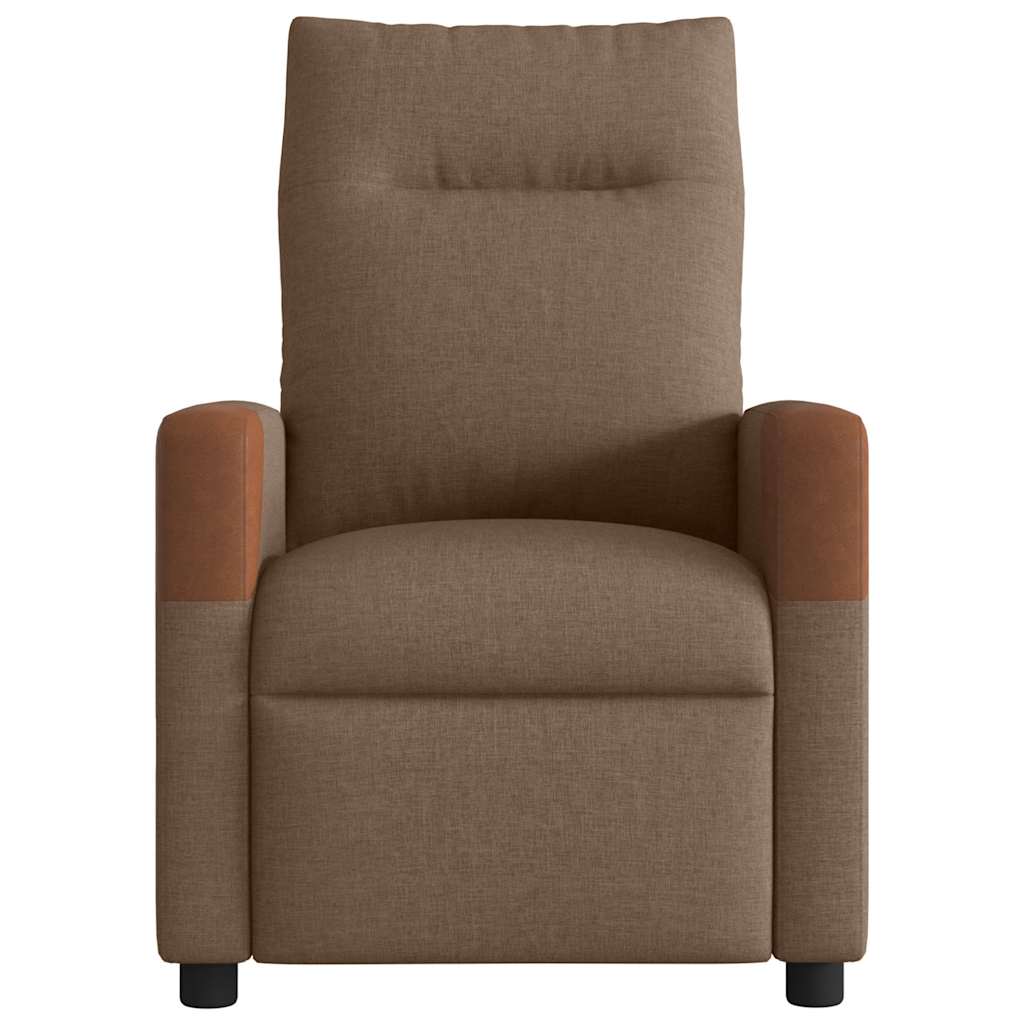 vidaXL Fotoliu de masaj rabatabil, maro, material textil