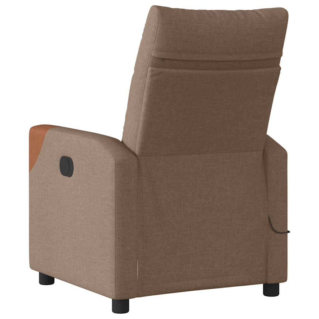 vidaXL Fotoliu de masaj rabatabil, maro, material textil