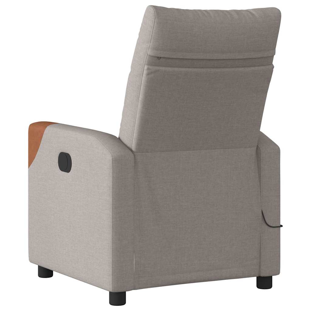 vidaXL Fotoliu de masaj rabatabil, gri taupe, material textil