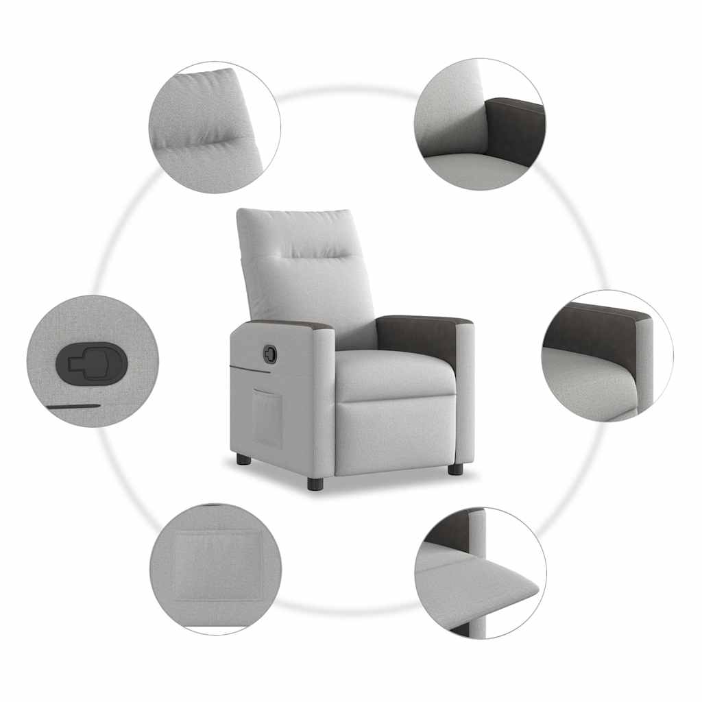 vidaXL Scaun extensibil din stofă gri nor