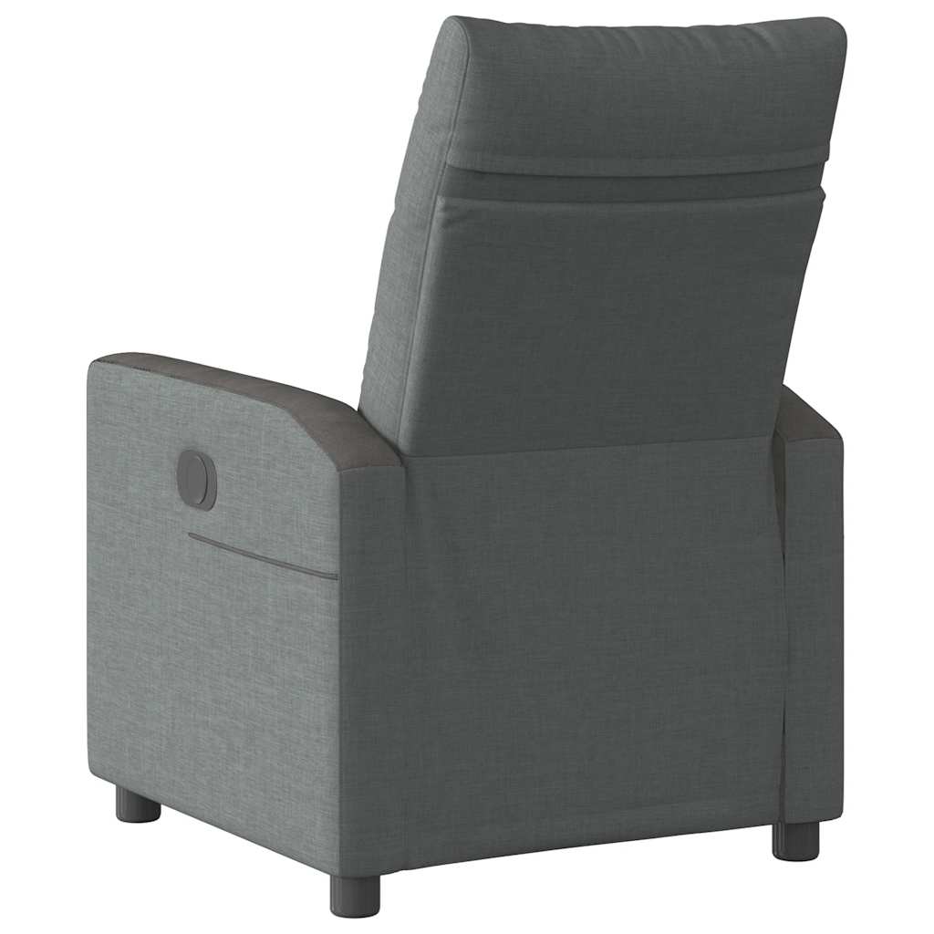 vidaXL Fotoliu rabatabil, gri închis, material textil