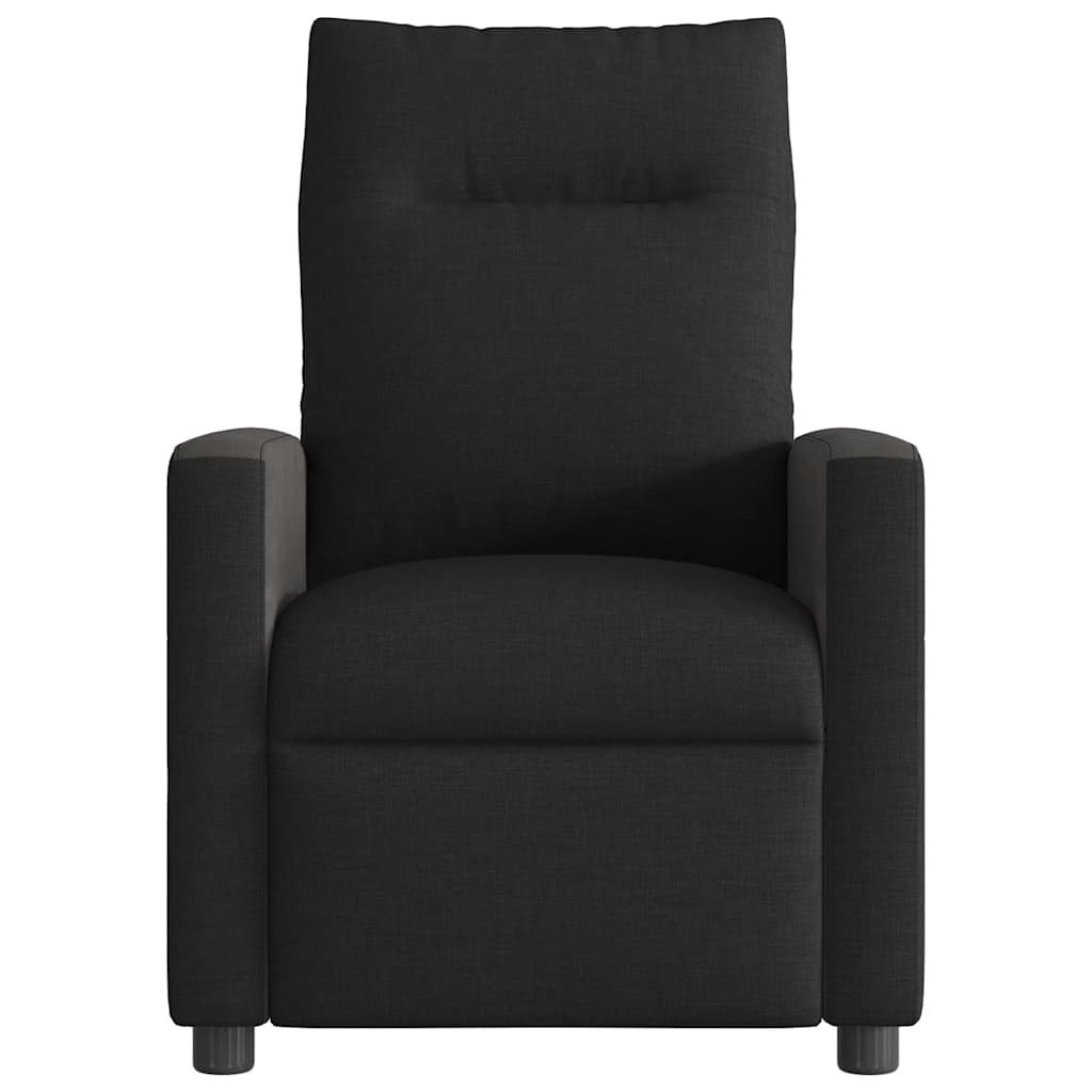 vidaXL Fotoliu rabatabil, negru, material textil vidaXL Fotoliu rabatabil, negru, material textil