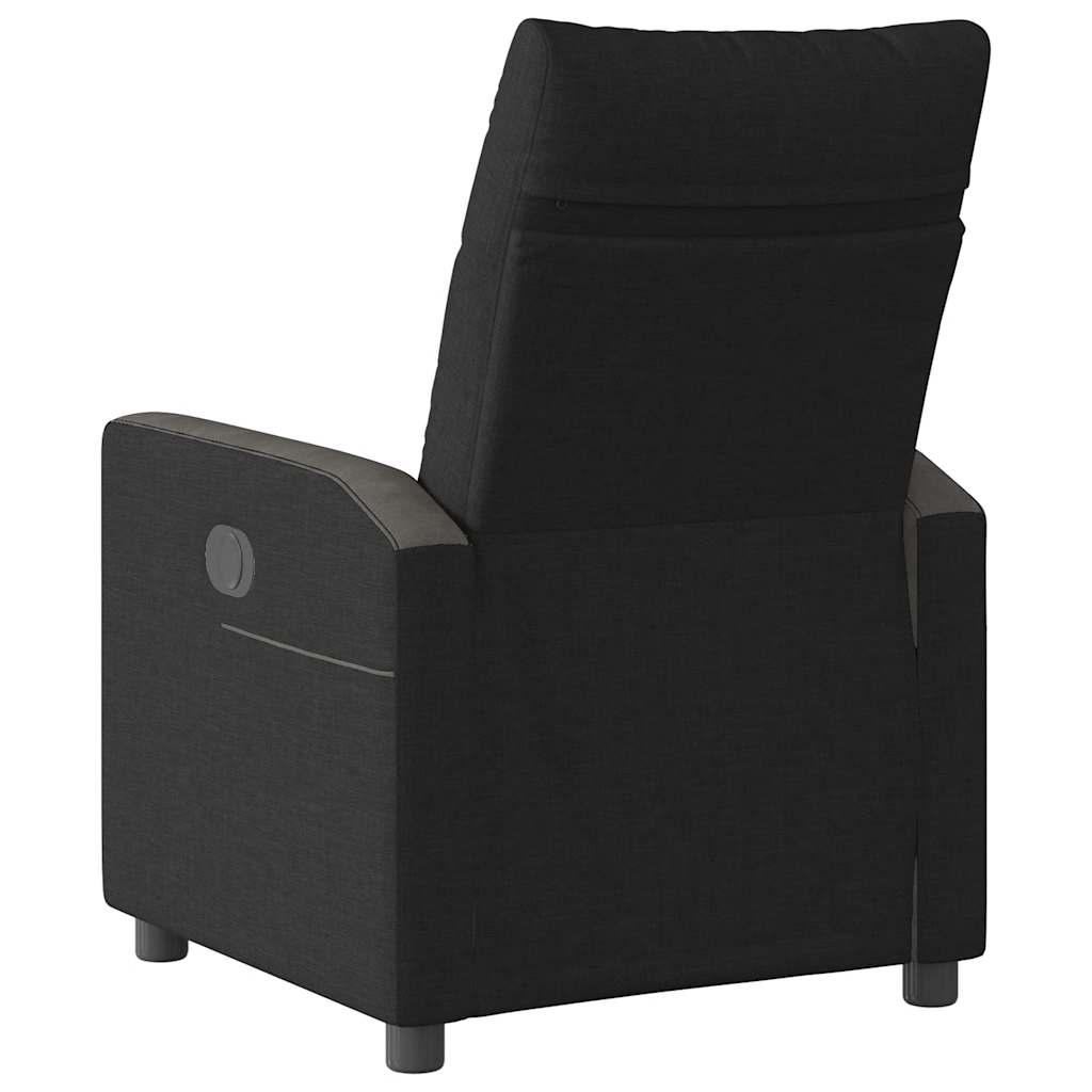 vidaXL Fotoliu rabatabil, negru, material textil vidaXL Fotoliu rabatabil, negru, material textil
