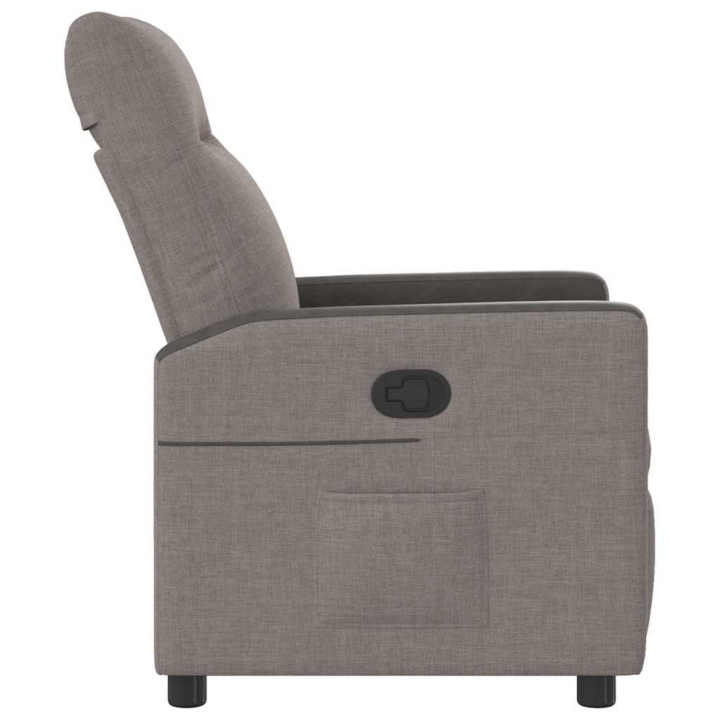 vidaXL Fotoliu rabatabil, gri taupe, material textil