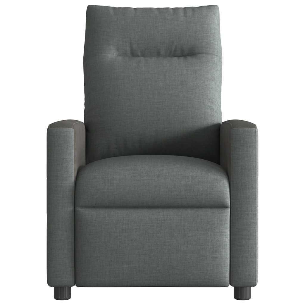 vidaXL Fotoliu de masaj rabatabil, gri închis, material textil