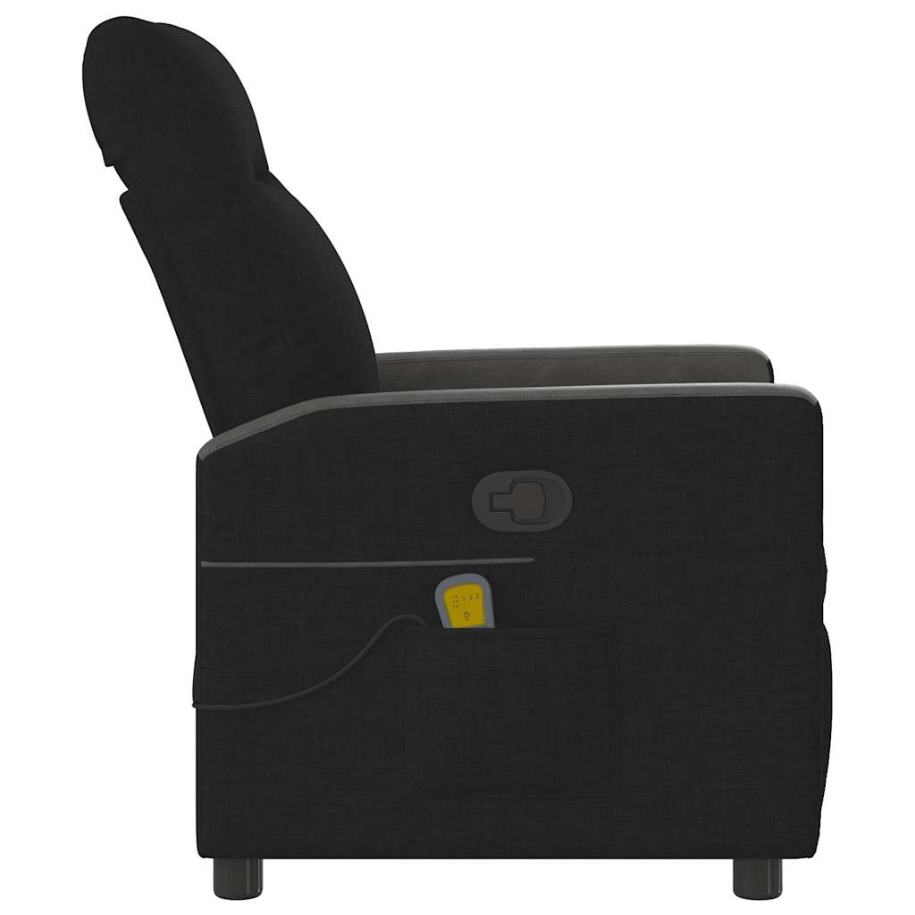 vidaXL Fotoliu de masaj rabatabil, negru, material textil vidaXL Fotoliu de masaj rabatabil, negru, material textil