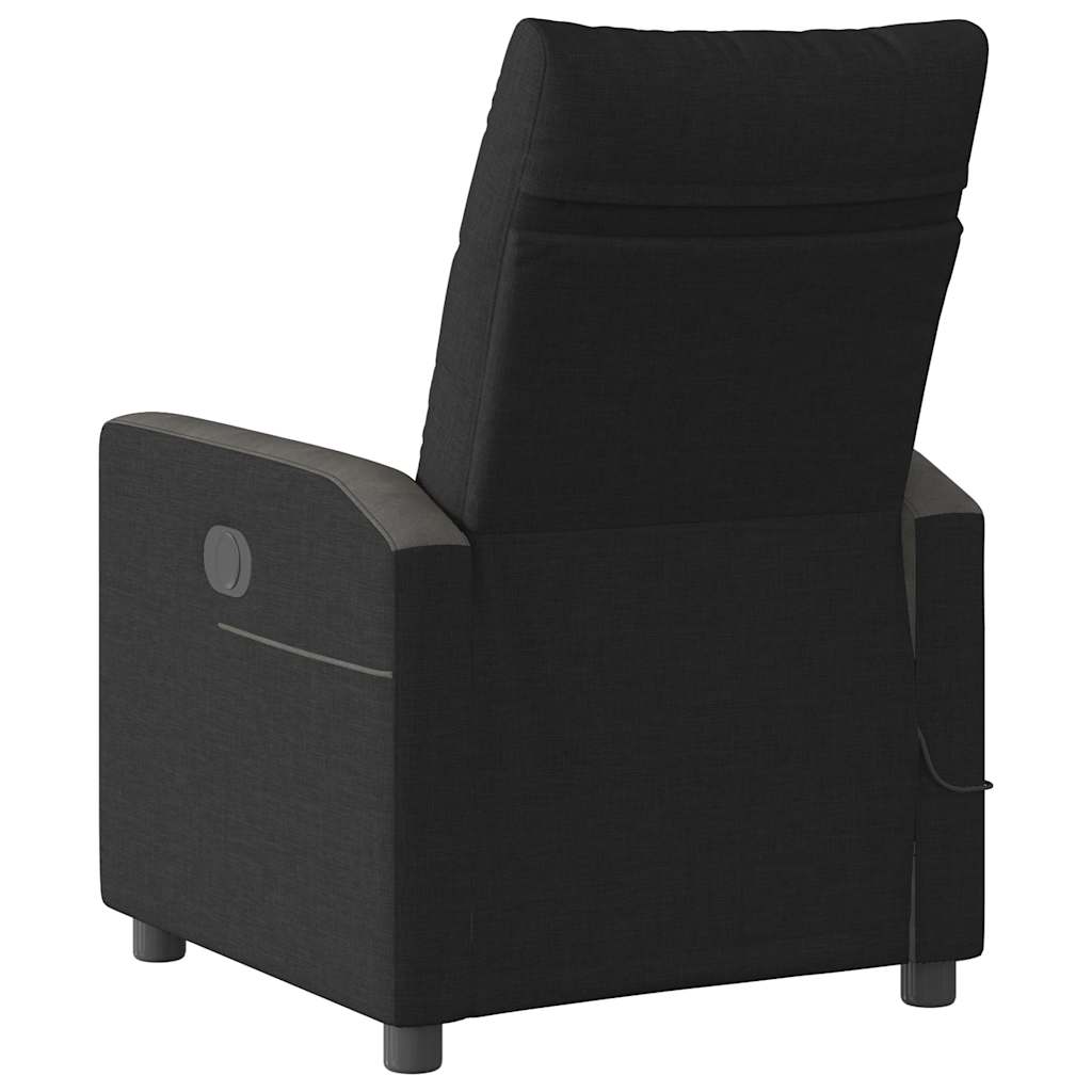 vidaXL Fotoliu de masaj rabatabil, negru, material textil vidaXL Fotoliu de masaj rabatabil, negru, material textil