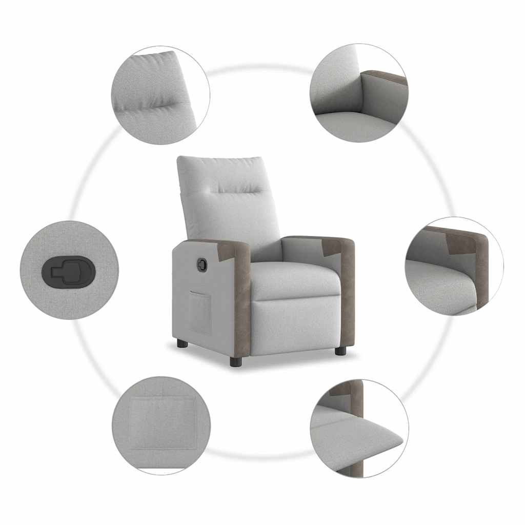 vidaXL Scaun extensibil din stofă gri nor