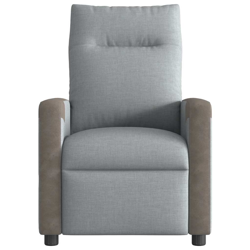 vidaXL Fotoliu rabatabil, gri deschis, material textil