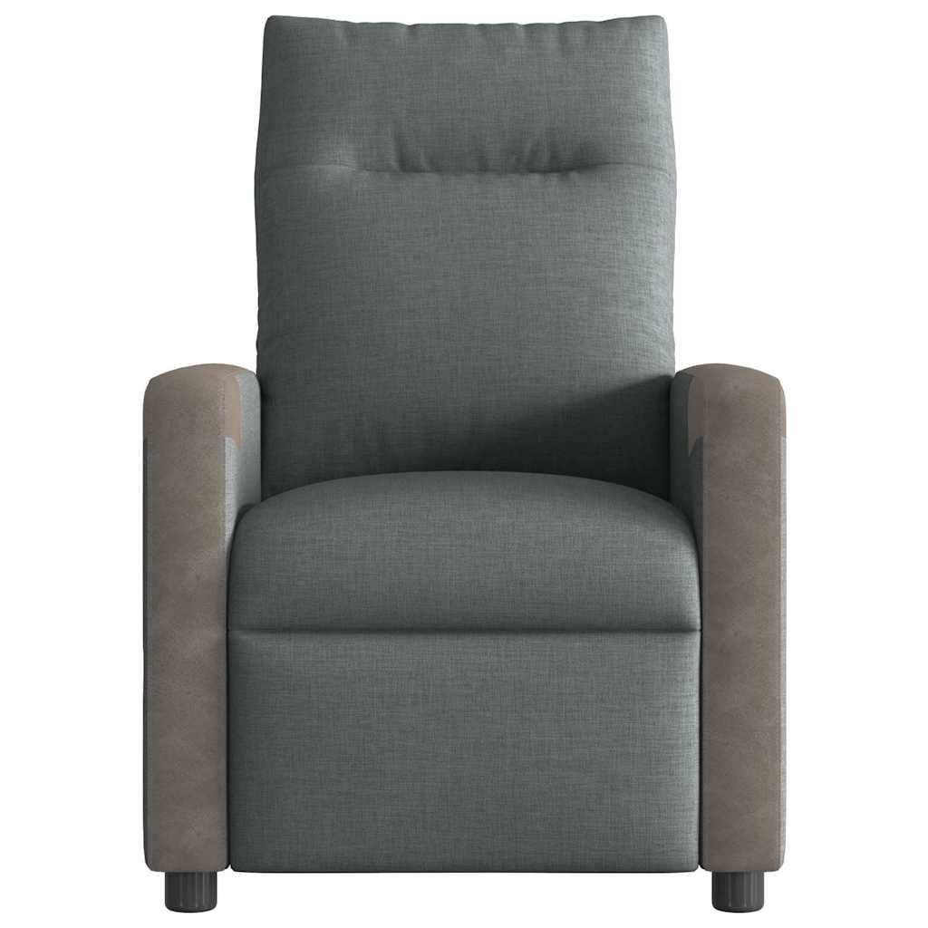 vidaXL Fotoliu rabatabil, gri închis, material textil