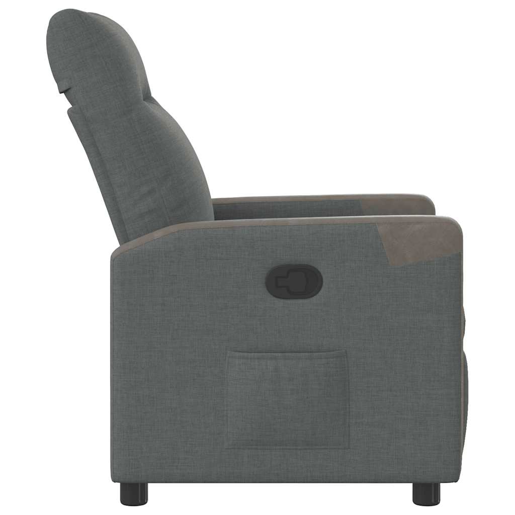 vidaXL Fotoliu rabatabil, gri închis, material textil