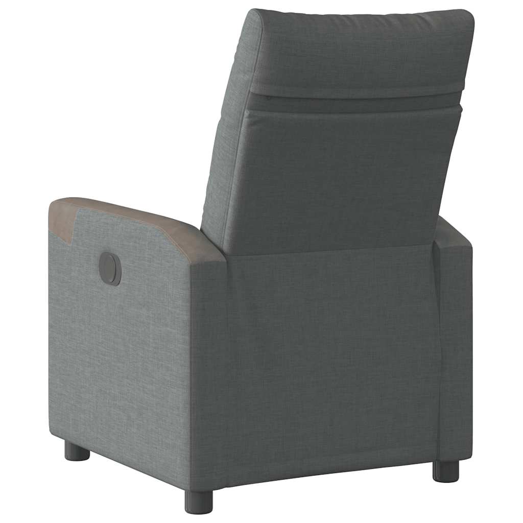 vidaXL Fotoliu rabatabil, gri închis, material textil