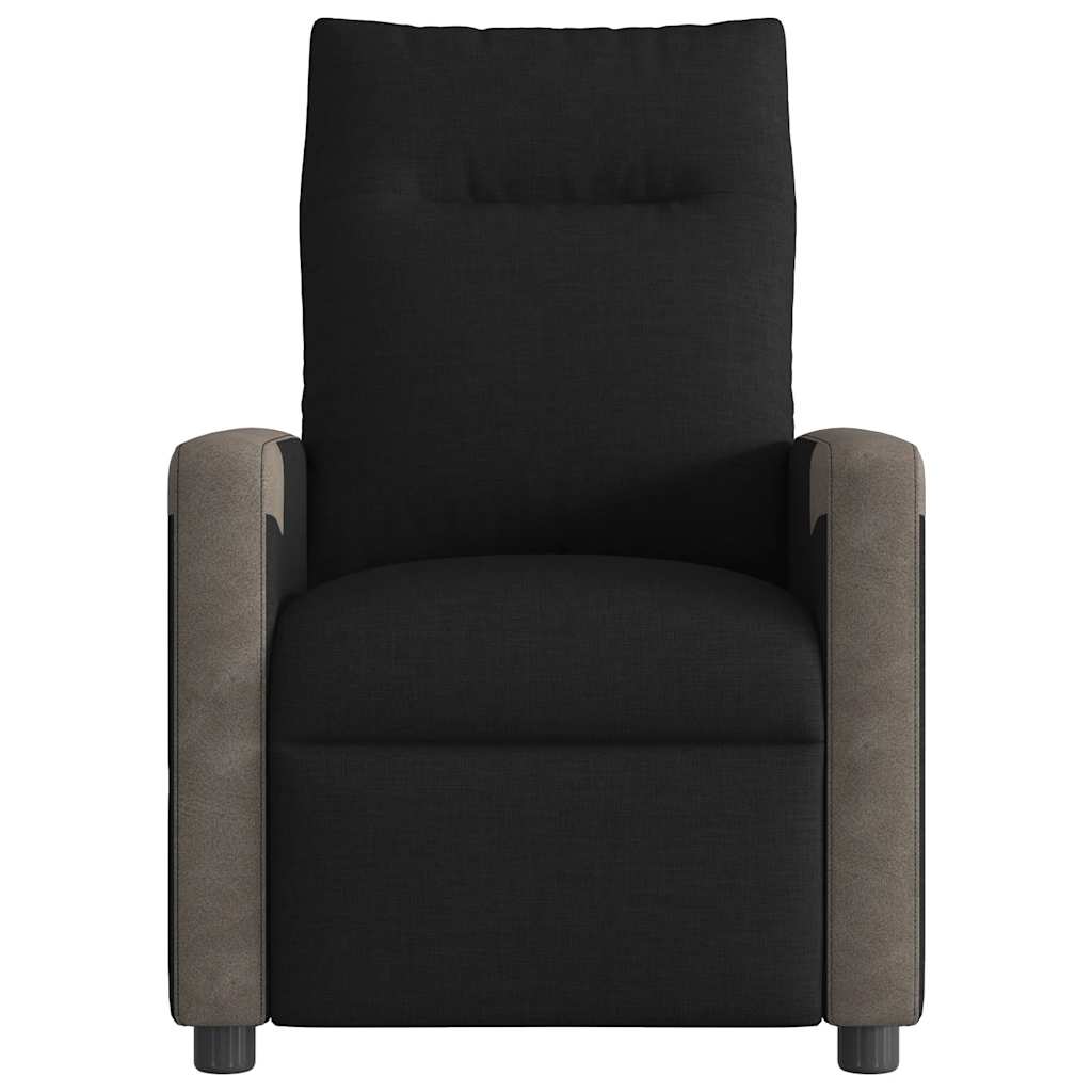 vidaXL Fotoliu rabatabil, negru, material textil vidaXL Fotoliu rabatabil, negru, material textil