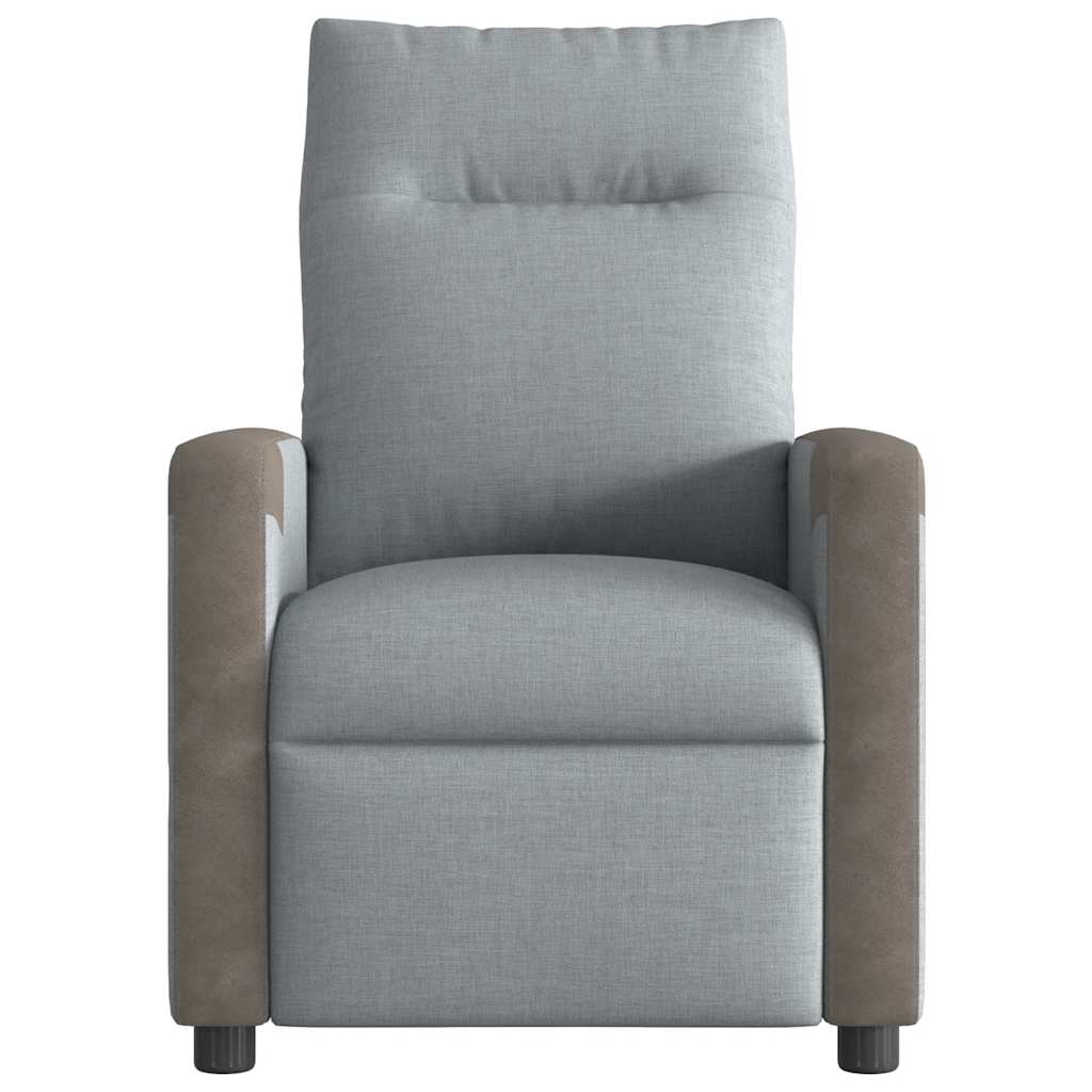 vidaXL Fotoliu de masaj rabatabil, gri deschis, textil