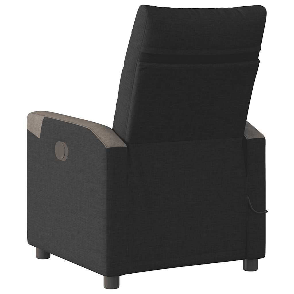 vidaXL Fotoliu de masaj rabatabil, negru, material textil