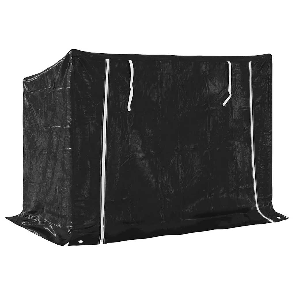 vidaxL Raft pentru lemn de foc cu capac de ploaie otel galvanizat vidaxL Raft pentru lemn de foc cu capac de ploaie otel galvanizat
