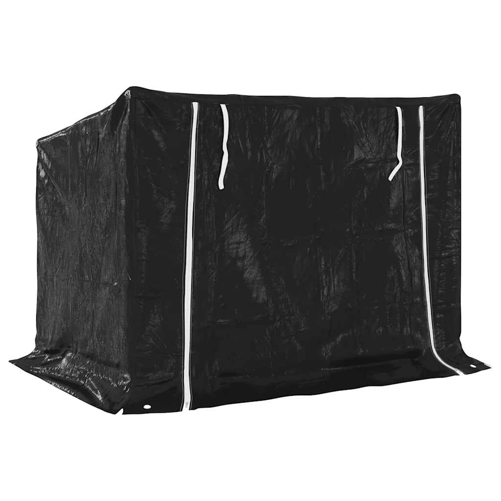 vidaxL Raft pentru lemn de foc cu capac de ploaie otel galvanizat vidaxL Raft pentru lemn de foc cu capac de ploaie otel galvanizat