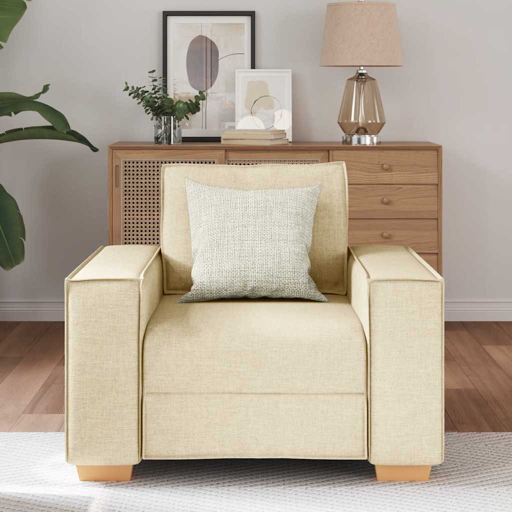 vidaXL Canapea fotoliu crem 60 cm material textil vidaXL Canapea fotoliu crem 60 cm material textil