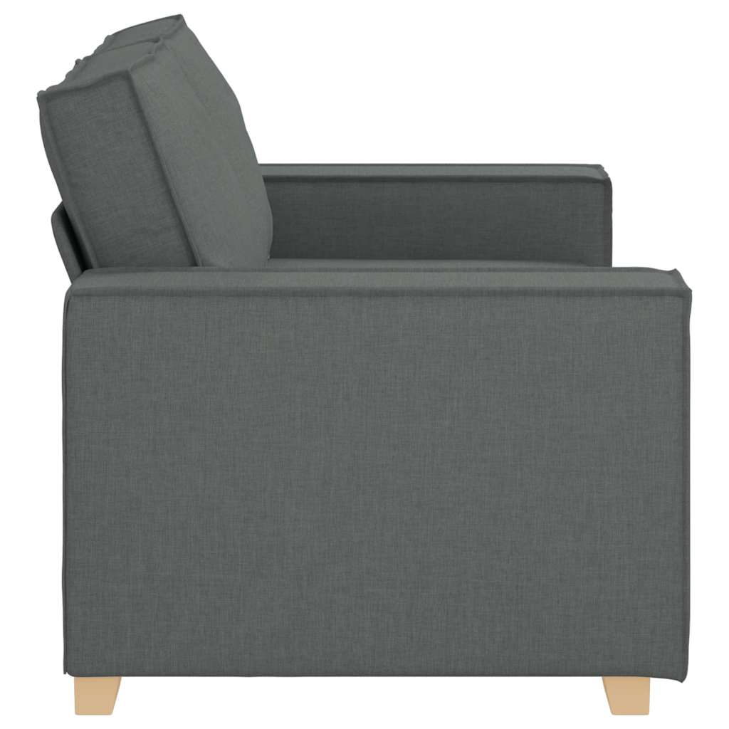 vidaXL Canapea cu 2 locuri, gri închis, 120 cm, material textil