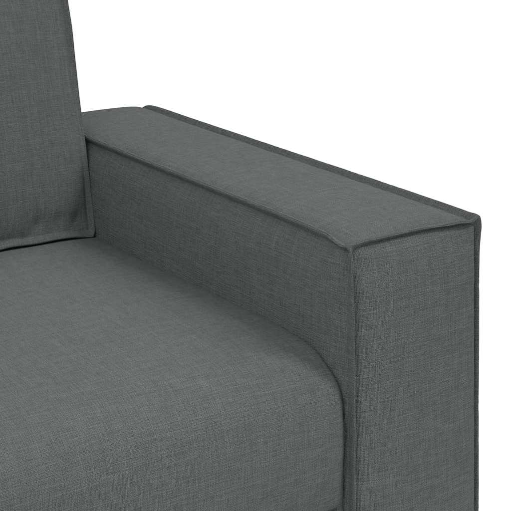 vidaXL Canapea cu 2 locuri, gri închis, 120 cm, material textil