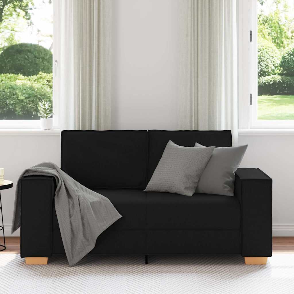 vidaXL Canapea cu 2 locuri, neagră, 120 cm, material textil vidaXL Canapea cu 2 locuri, neagră, 120 cm, material textil