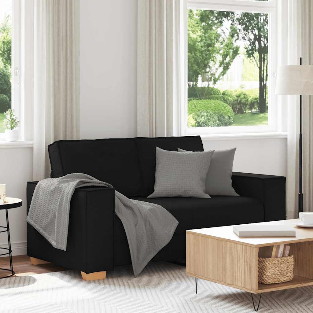 vidaXL Canapea cu 2 locuri, neagră, 120 cm, material textil vidaXL Canapea cu 2 locuri, neagră, 120 cm, material textil