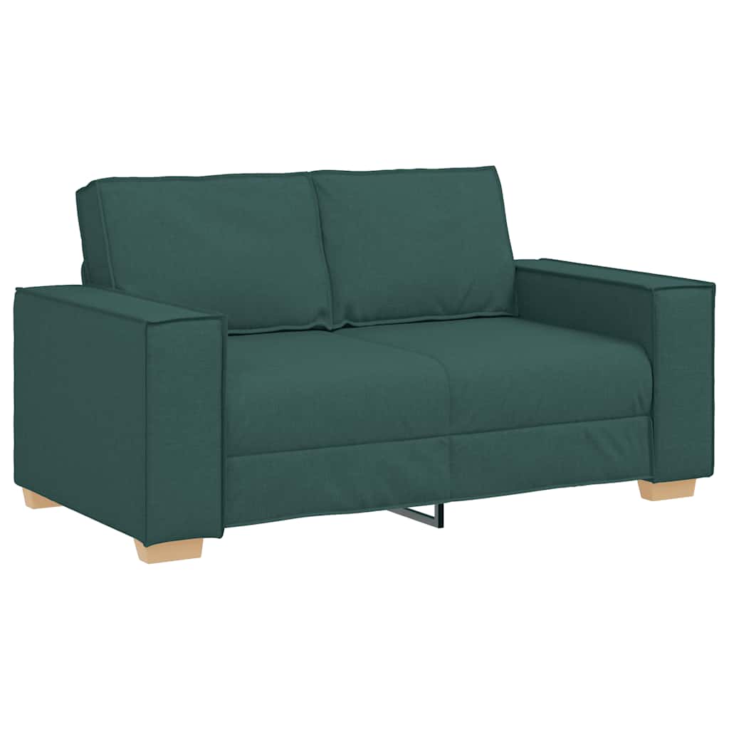 vidaXL Canapea cu 2 locuri, verde închis, 120 cm, material textil